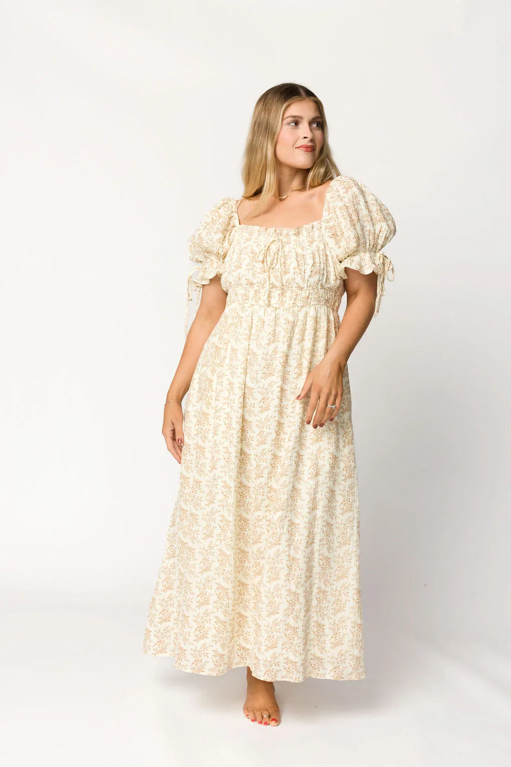 100% Cotton Savanna Steppe Dress in Taupe - Bump Friendly & Inclusive Sizing (S-3XL)