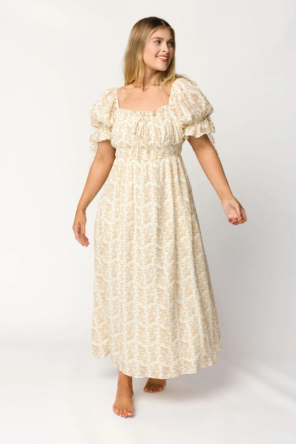100% Cotton Savanna Steppe Dress in Taupe - Bump Friendly & Inclusive Sizing (S-3XL)