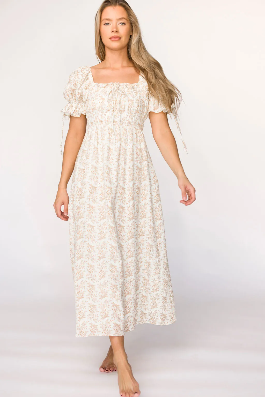 100% Cotton Savanna Steppe Dress in Taupe - Bump Friendly & Inclusive Sizing (S-3XL)