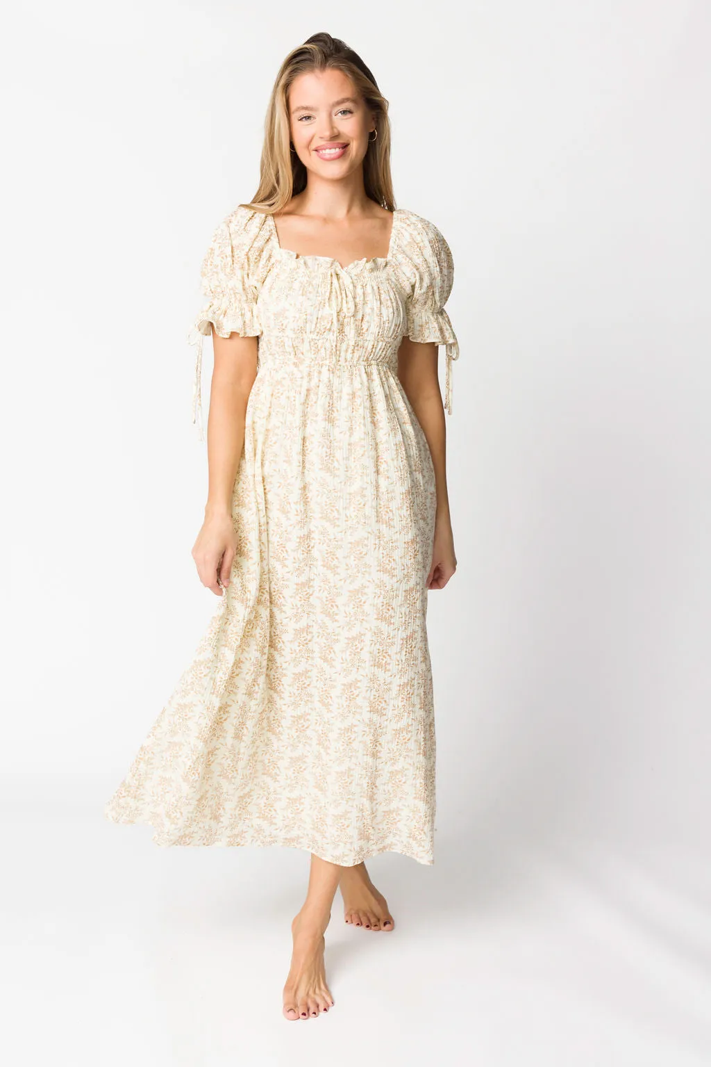 100% Cotton Savanna Steppe Dress in Taupe - Bump Friendly & Inclusive Sizing (S-3XL)