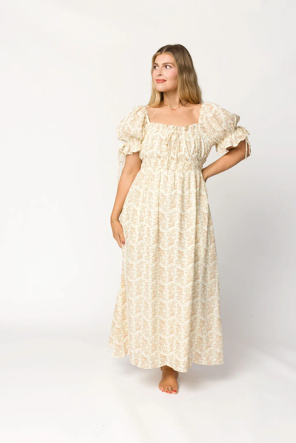 100% Cotton Savanna Steppe Dress in Taupe - Bump Friendly & Inclusive Sizing (S-3XL)