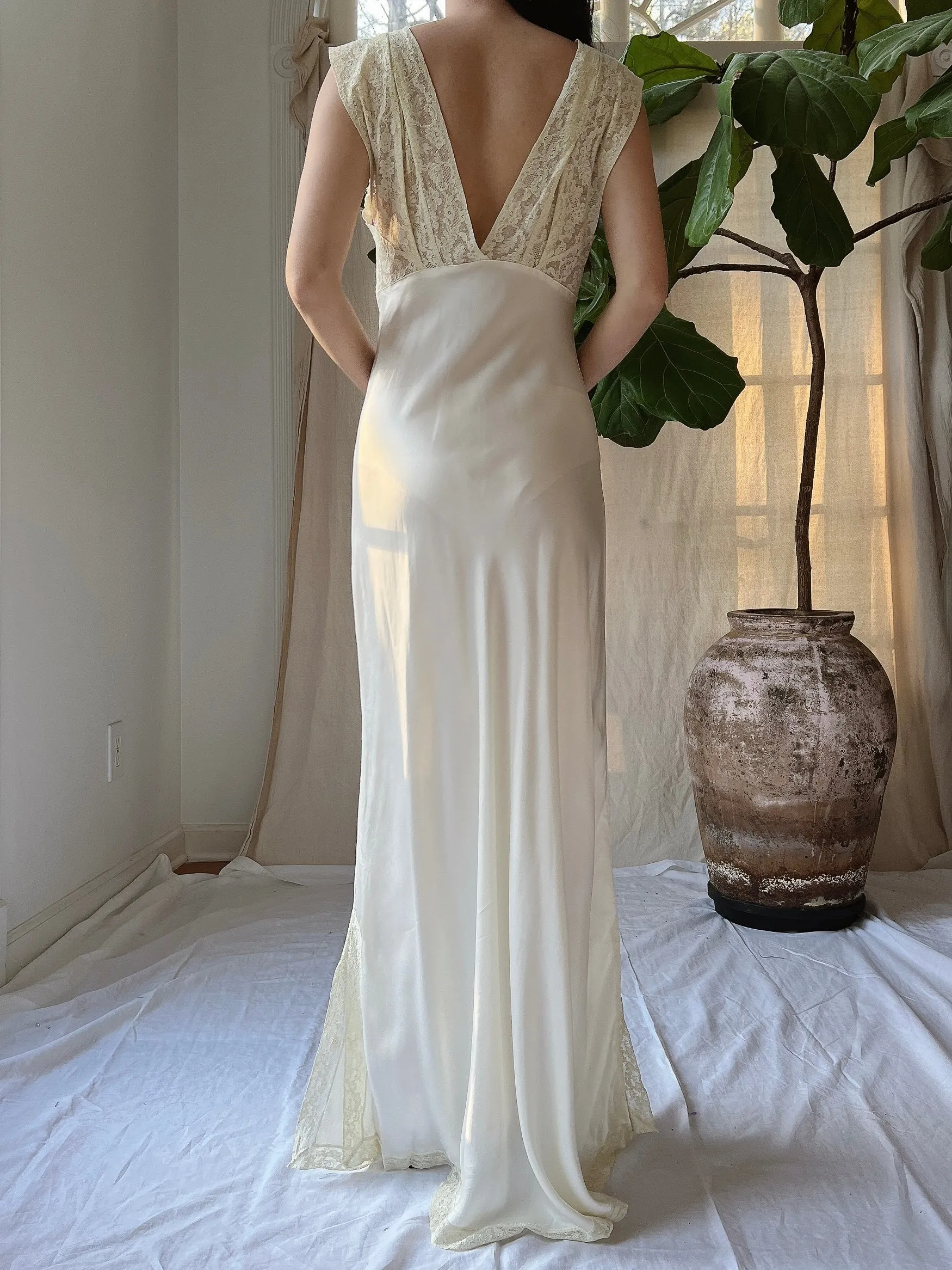 1930s Satin Slip Dress -  S