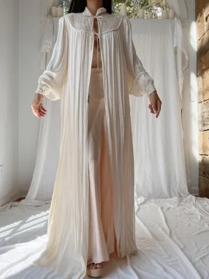 1940s Satin Dressing Gown - M