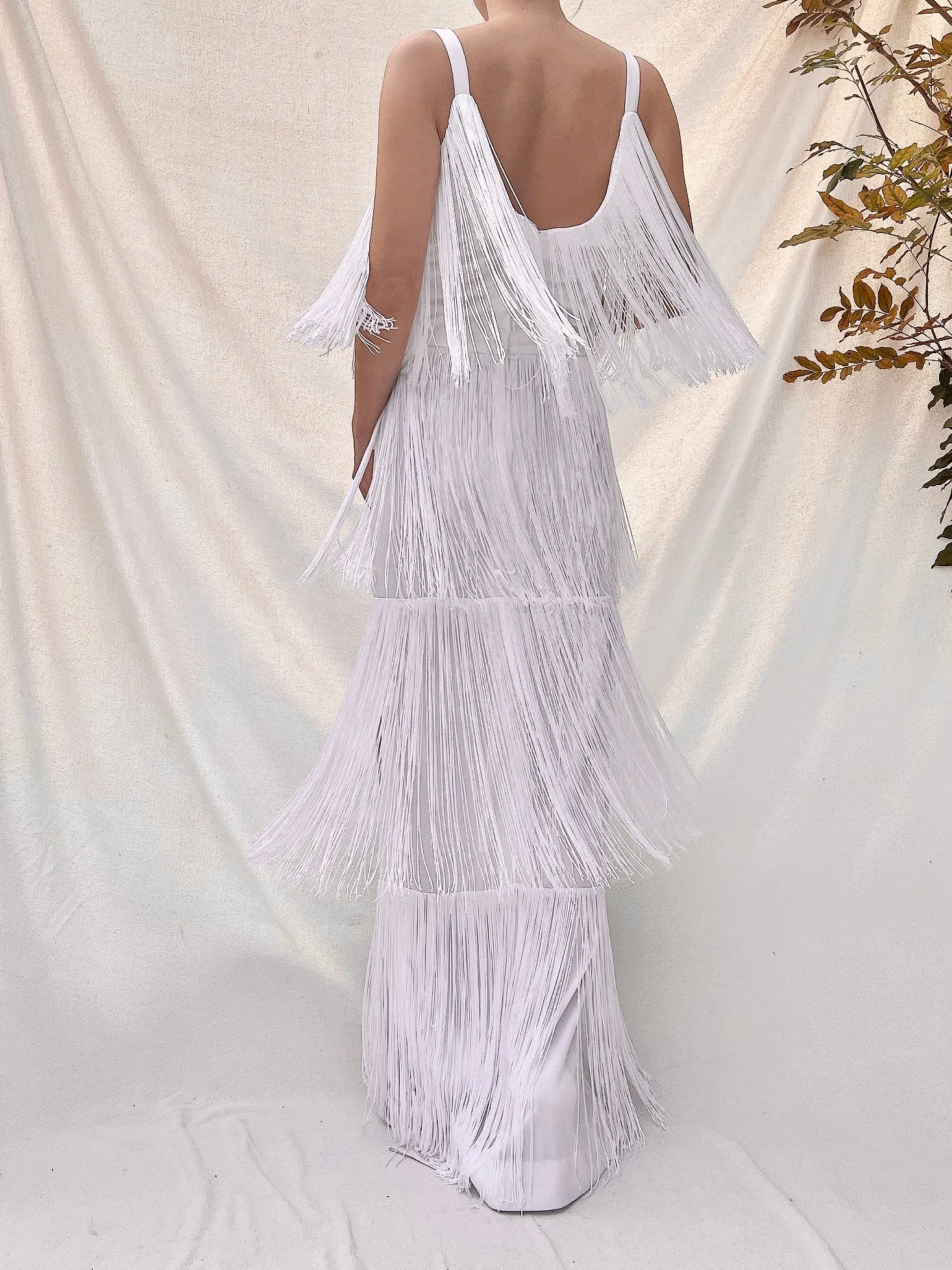 1980s Lilli Diamond Tiered Gown - M