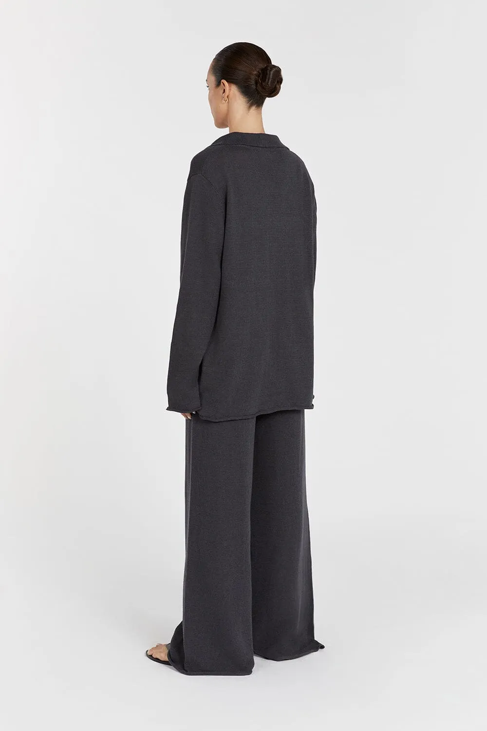 ALDER SLATE LONG SLEEVE KNIT TOP
