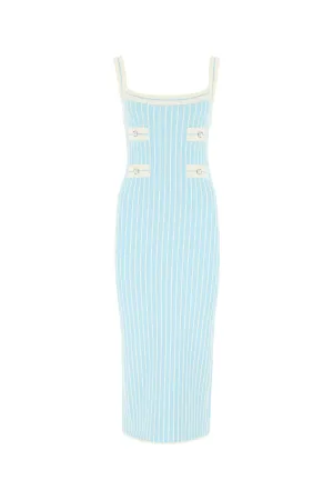 Alessandra Rich Strip-Knitted Dress