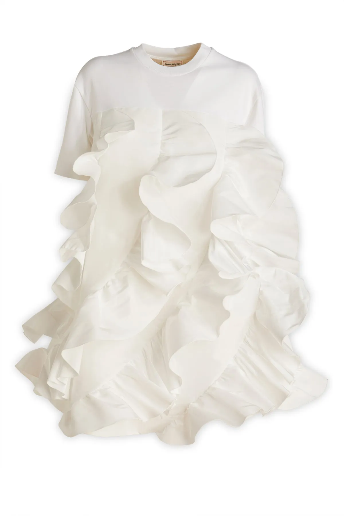 Alexander McQueen Ruffled Short-Sleeved T-Shirt Dress