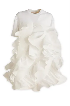 Alexander McQueen Ruffled Short-Sleeved T-Shirt Dress