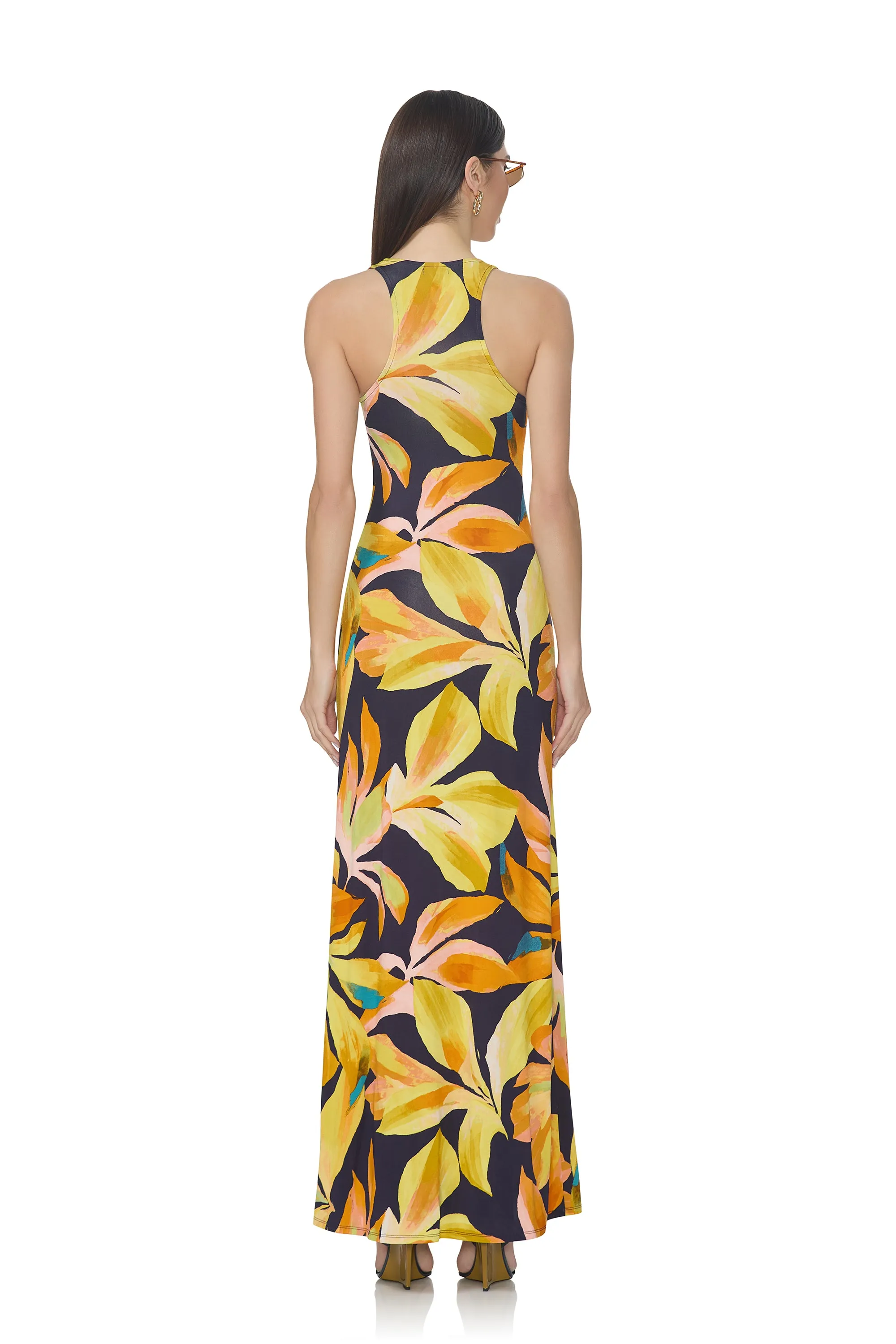 Aliza Dress - Navy Tropical