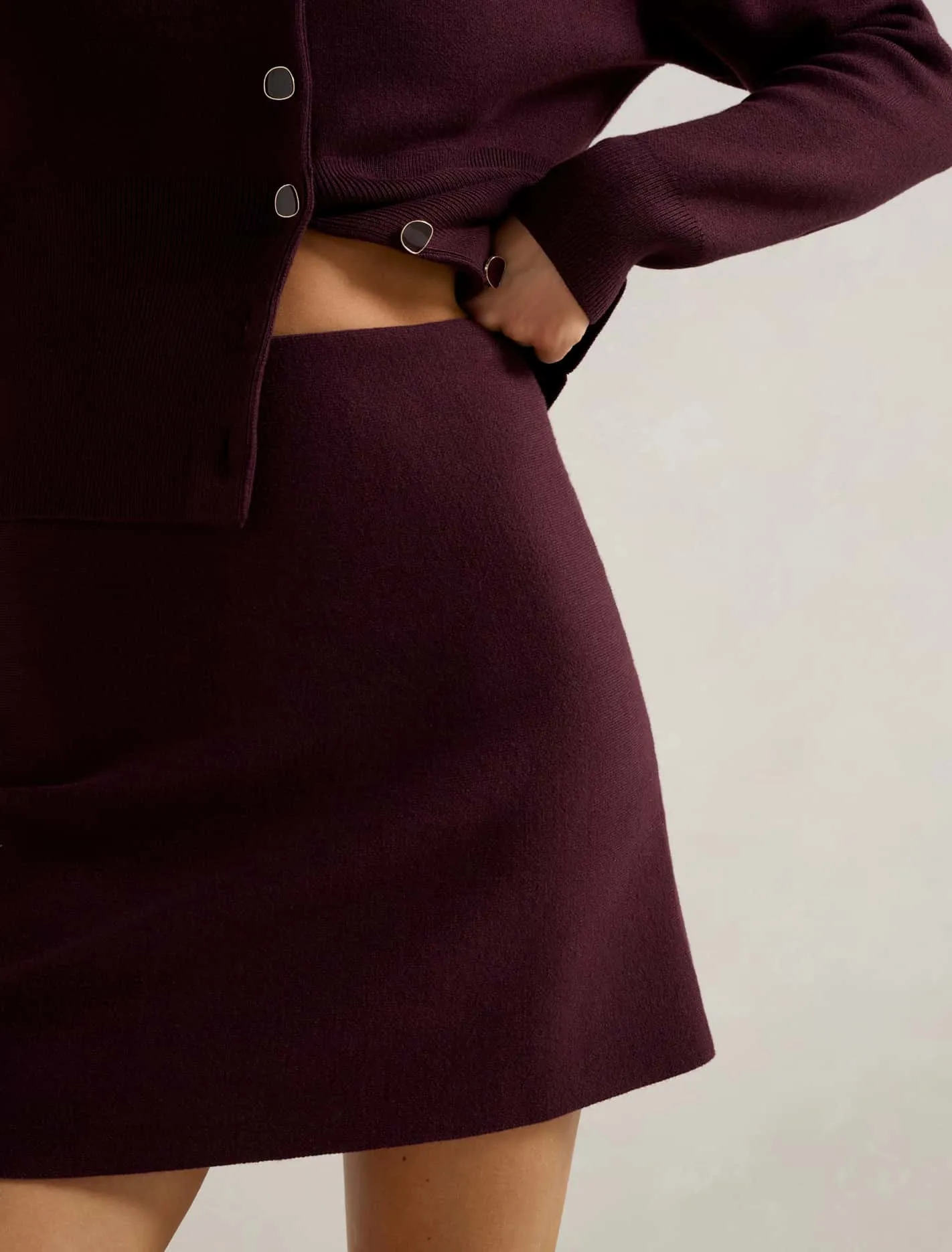 Ally Seam Detail Knitted Skirt