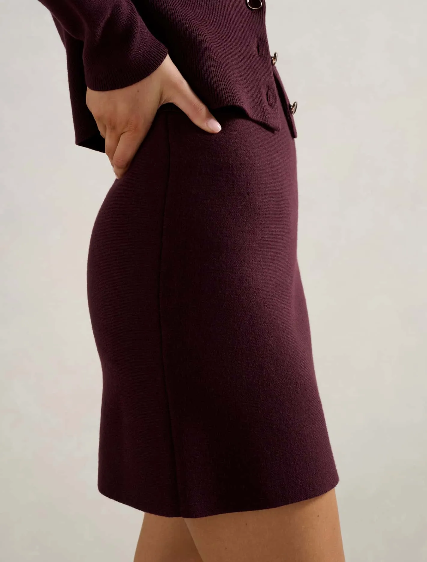 Ally Seam Detail Knitted Skirt