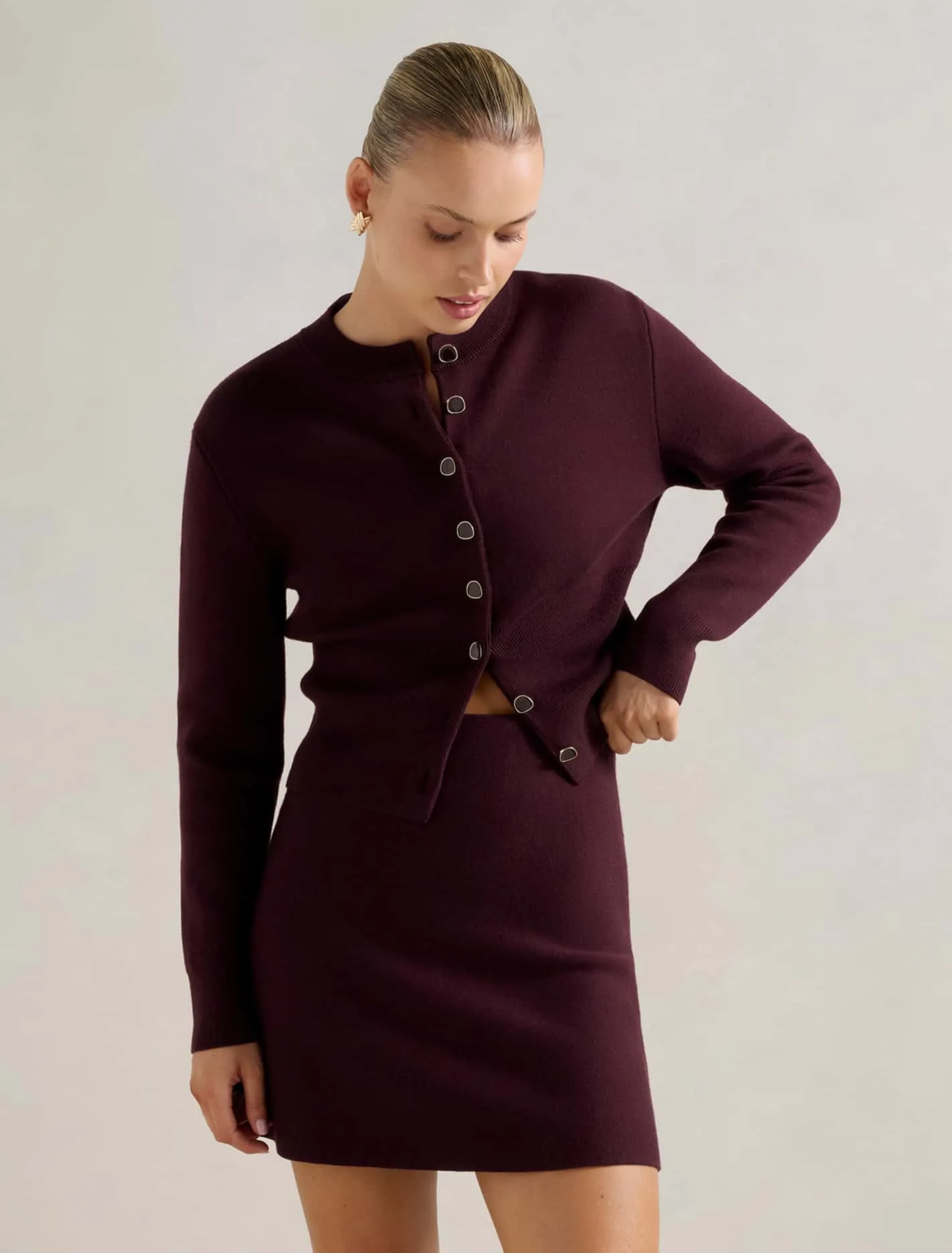 Ally Seam Detail Knitted Skirt