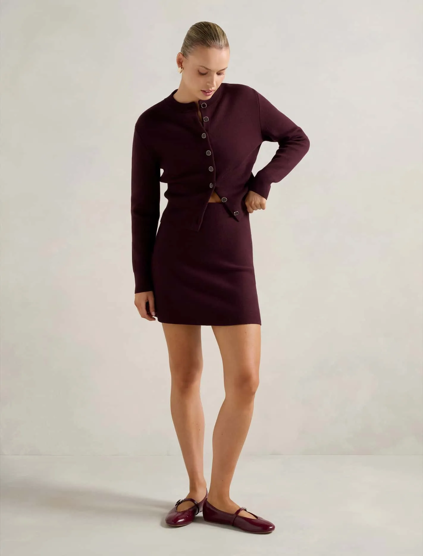 Ally Seam Detail Knitted Skirt