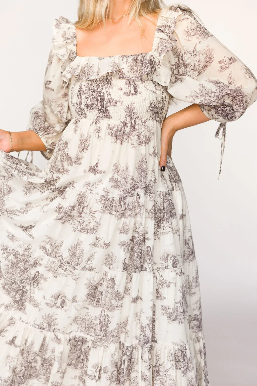 Amali Dress in Ivory - 100% Cotton & Bump Friendly