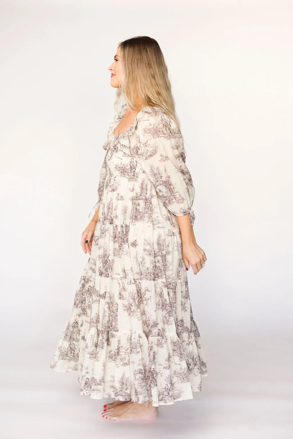 Amali Dress in Ivory - 100% Cotton & Bump Friendly