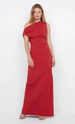 ANGELINA ASYM MAXI DRESS - CHERRY