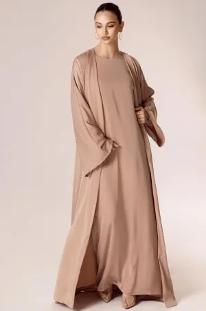 Angelina Open Abaya - Mink