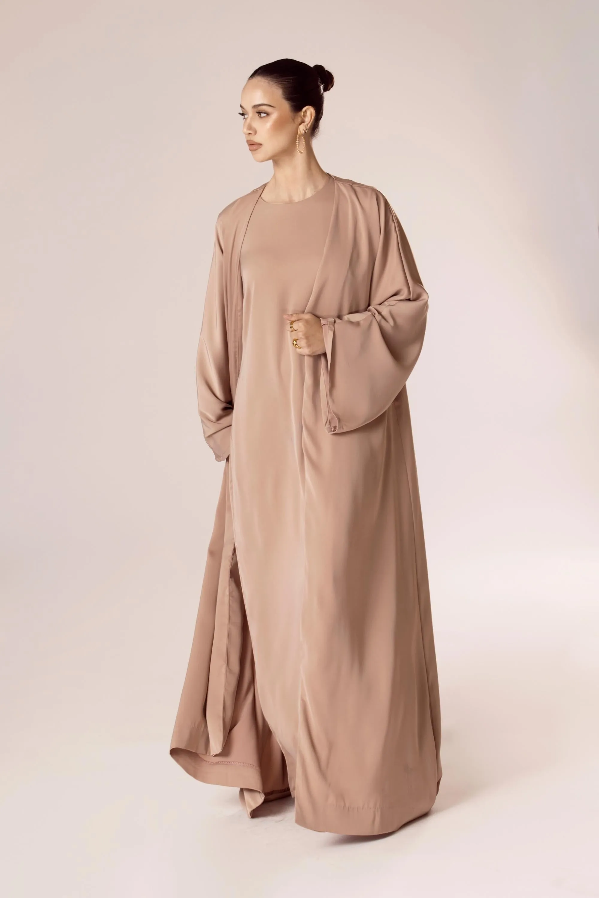 Angelina Open Abaya - Mink