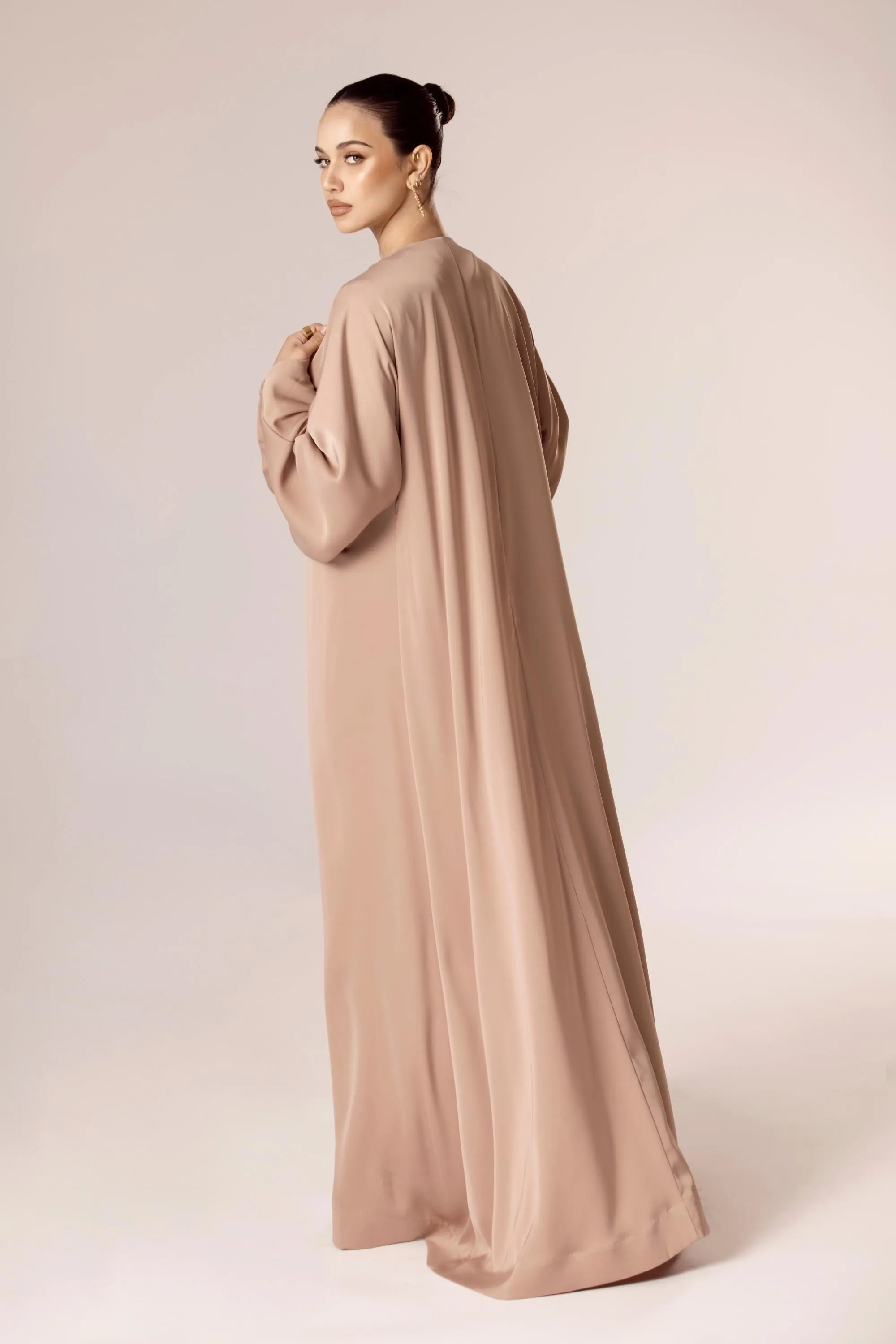 Angelina Open Abaya - Mink
