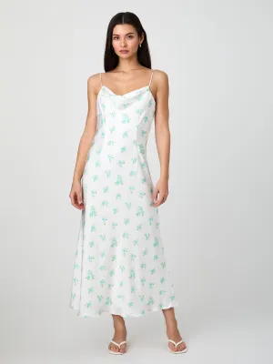 Anna Fleur Satin Cowl Midi Dress
