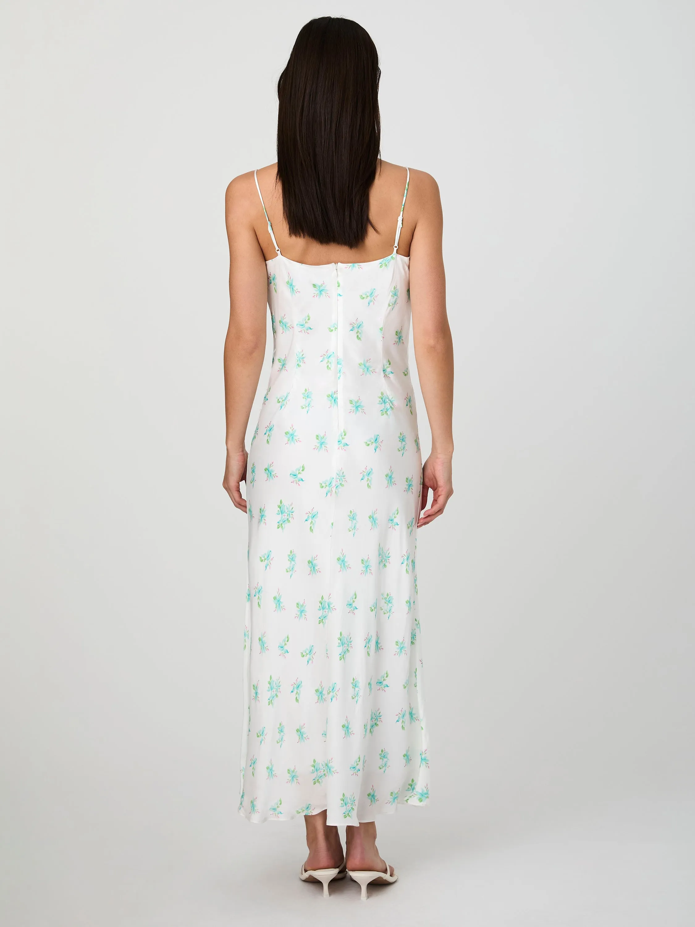 Anna Fleur Satin Cowl Midi Dress
