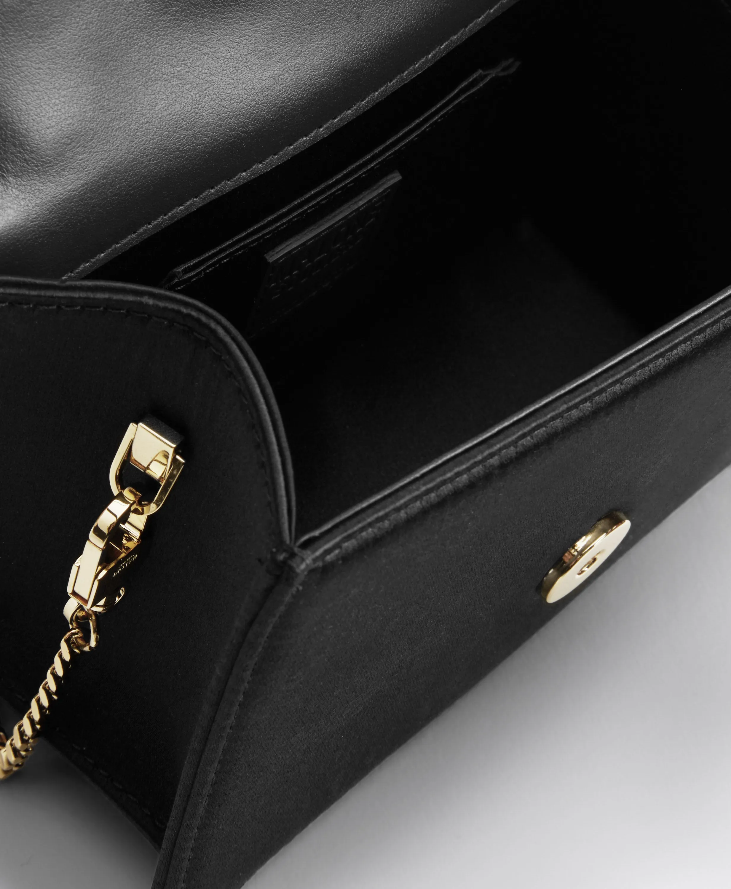 Audrey Black Satin Mini Handbag