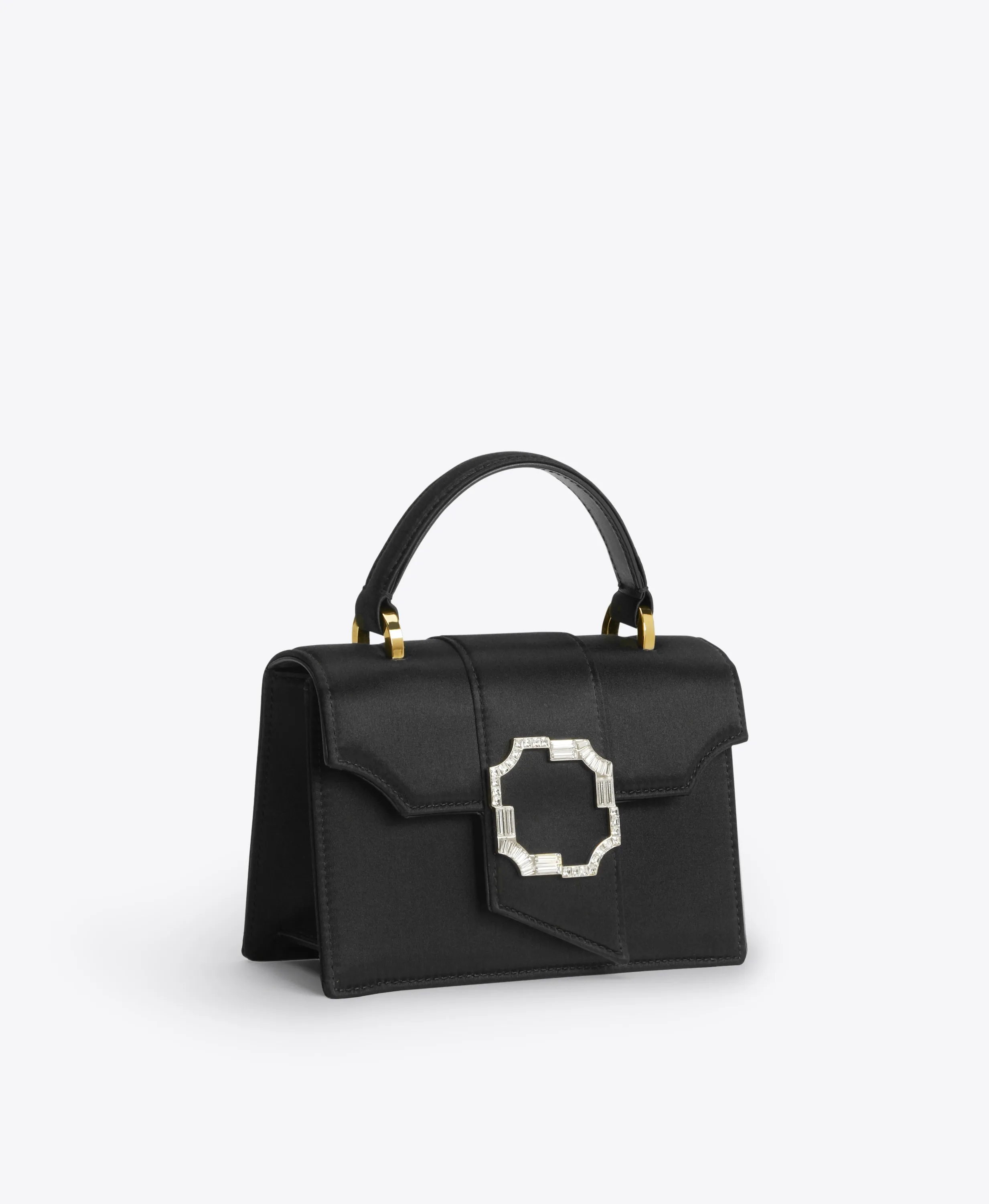Audrey Black Satin Mini Handbag