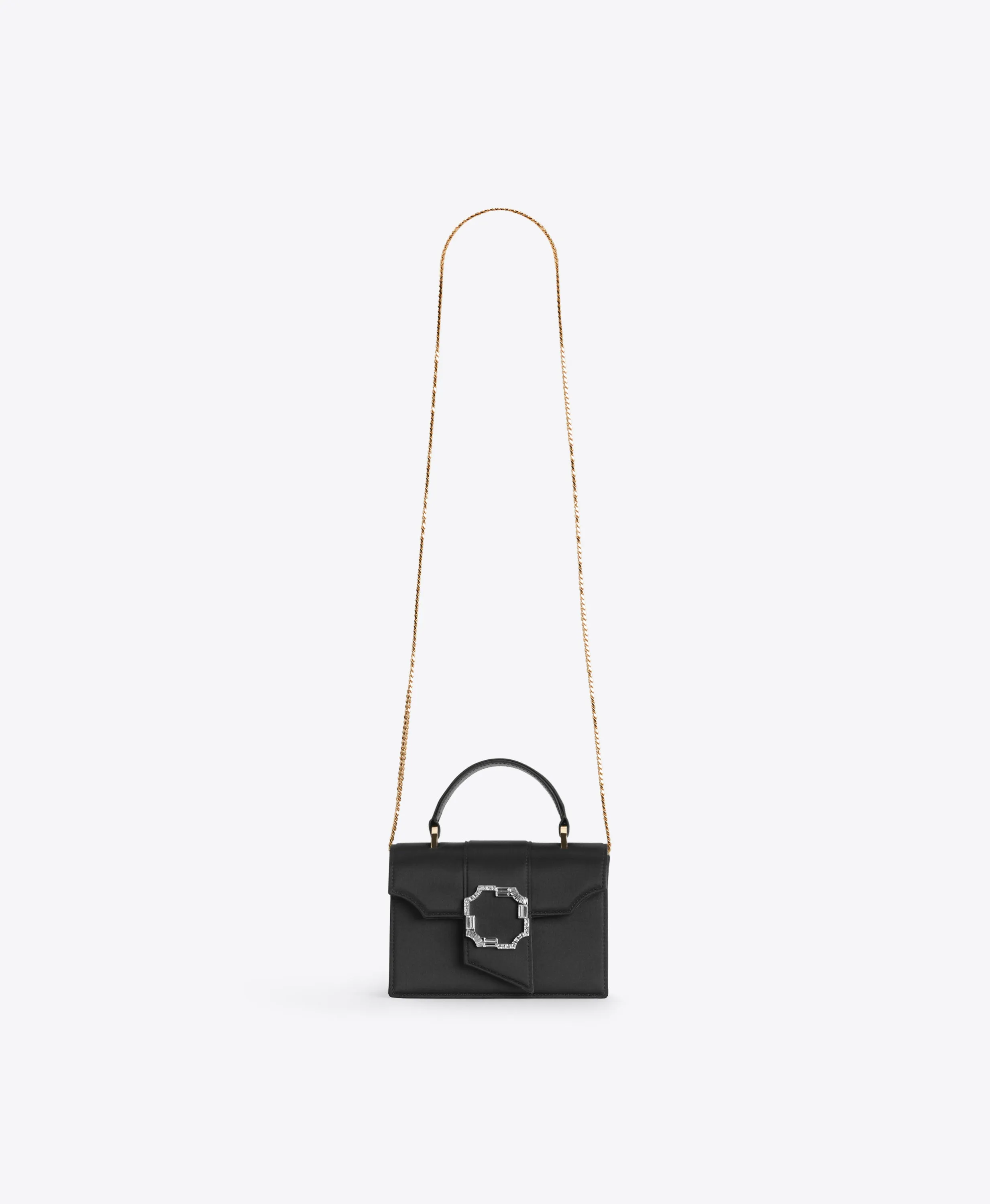 Audrey Black Satin Mini Handbag