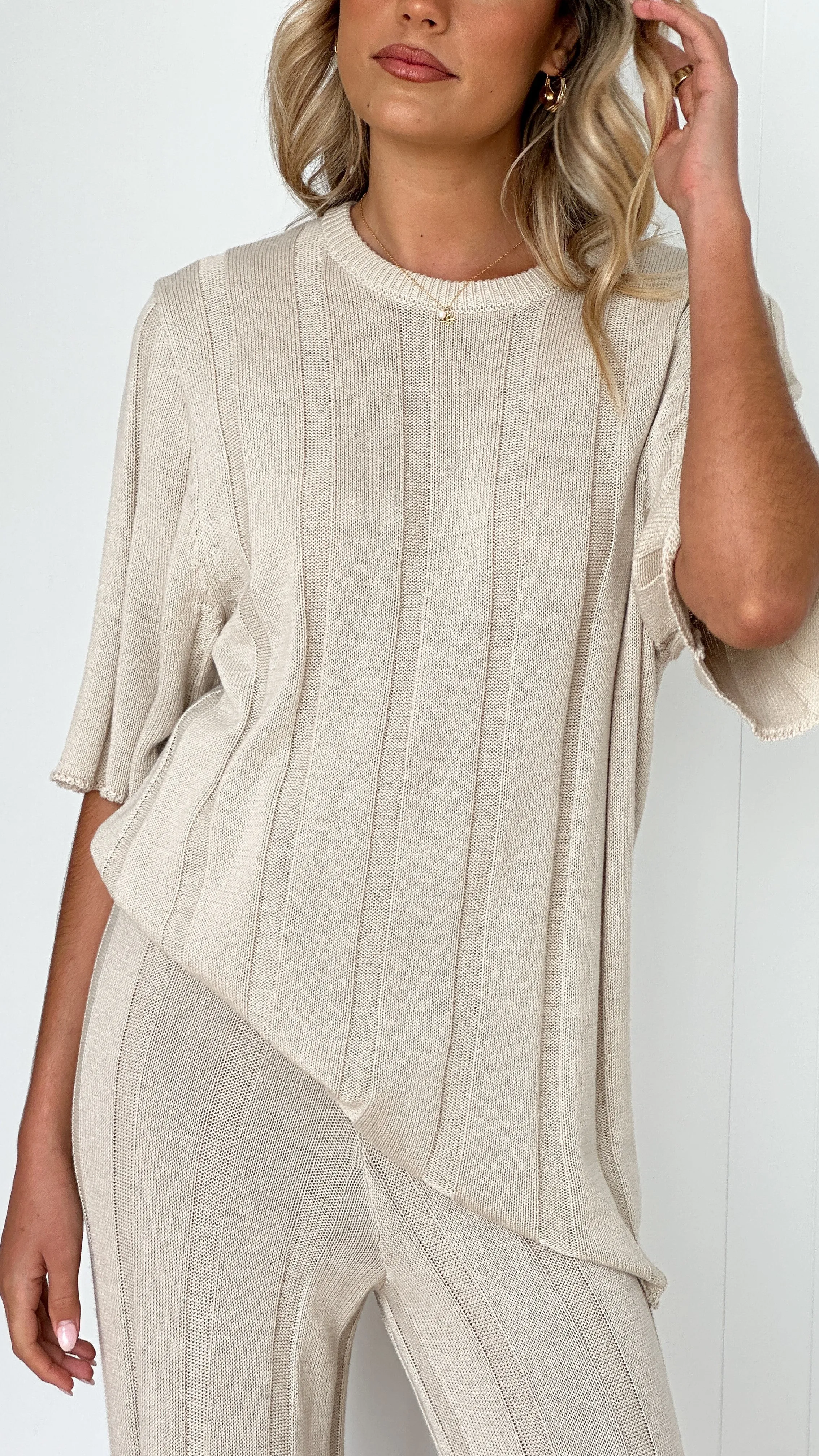 Bayu Knit Pants - Cream