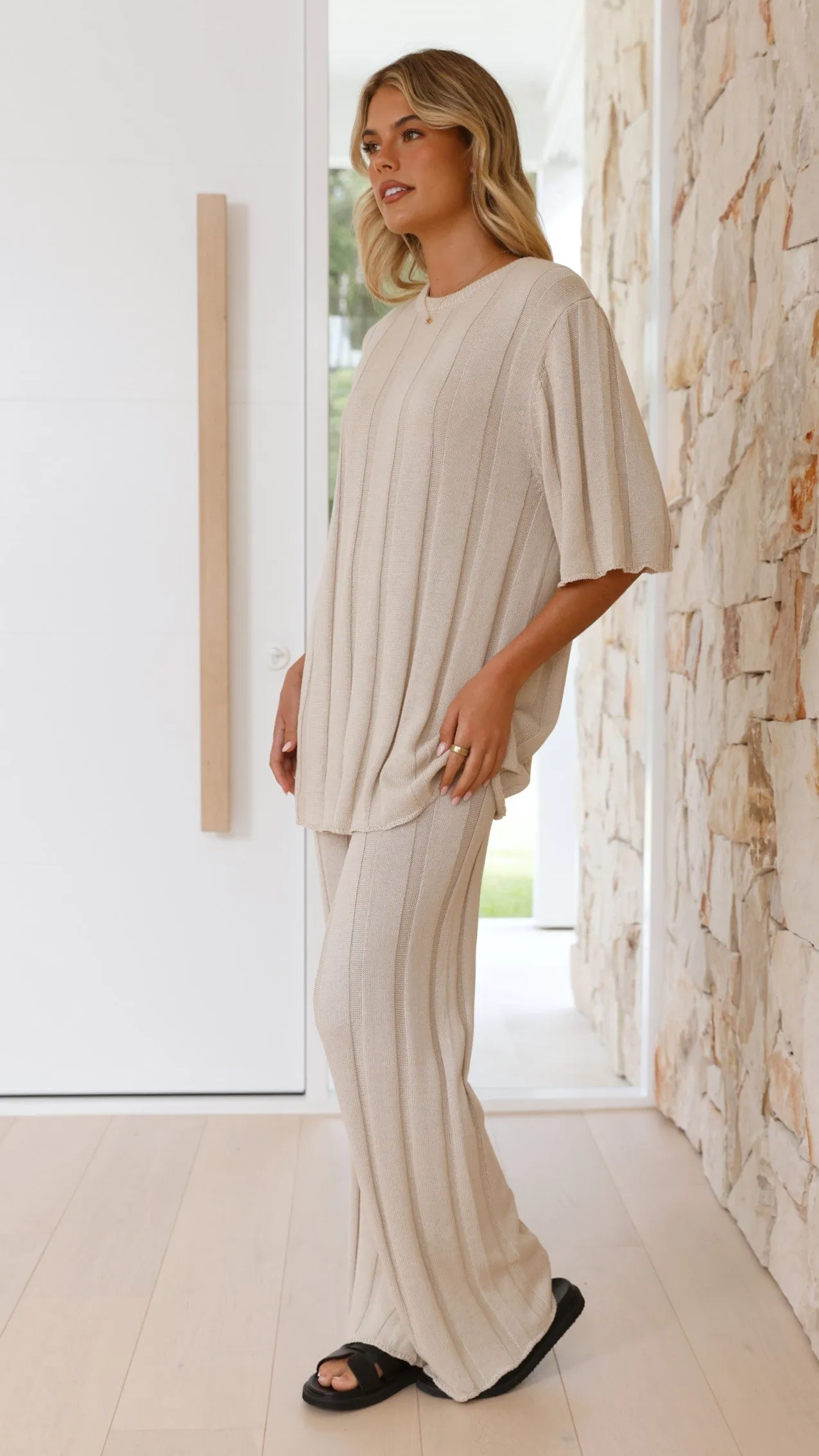 Bayu Knit Pants - Cream