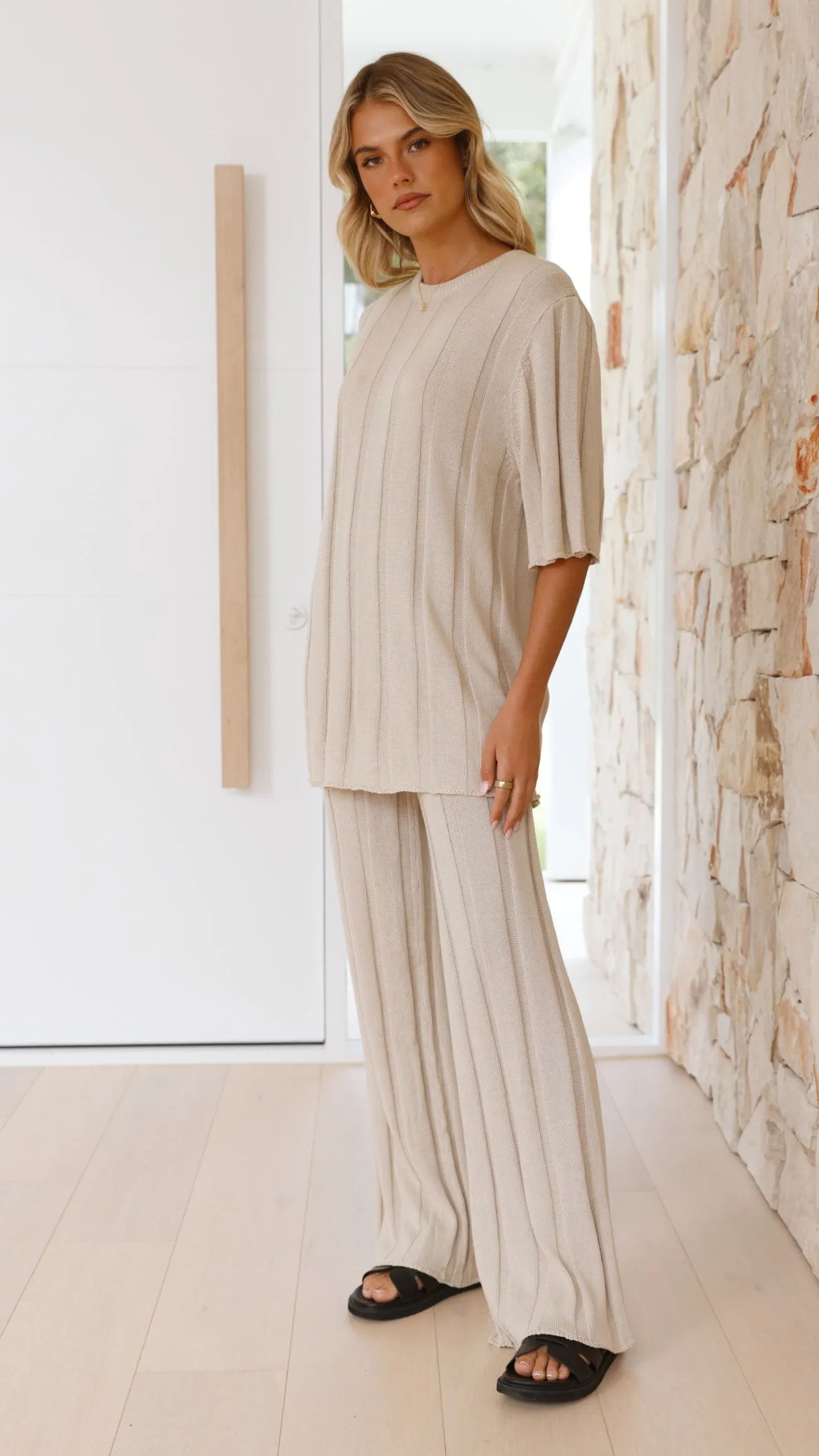 Bayu Knit Pants - Cream
