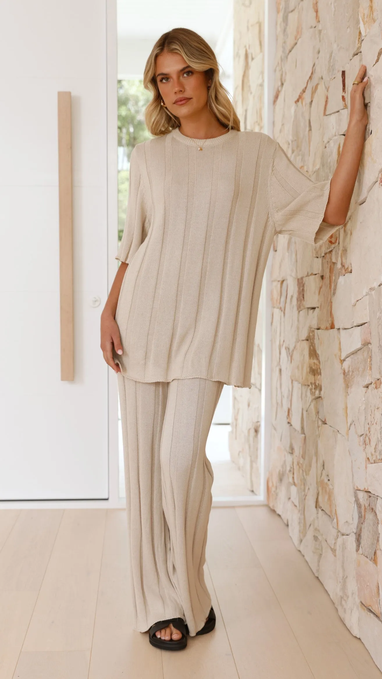 Bayu Knit Pants - Cream