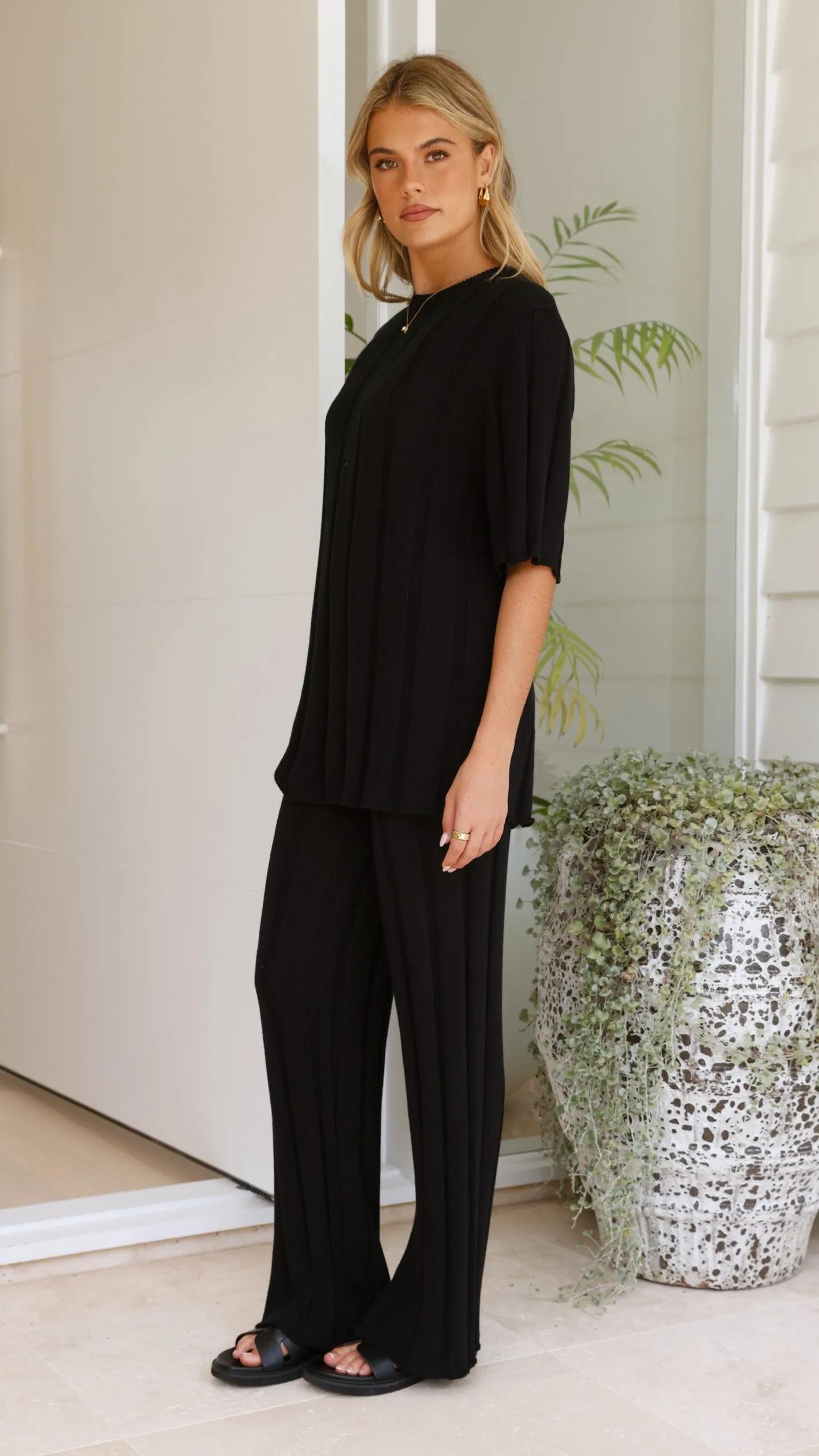 Bayu Knit Top - Black