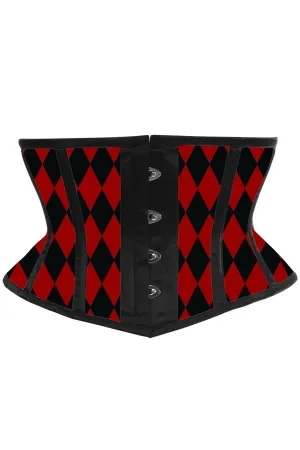 Black & Red Diamond Waist Cincher