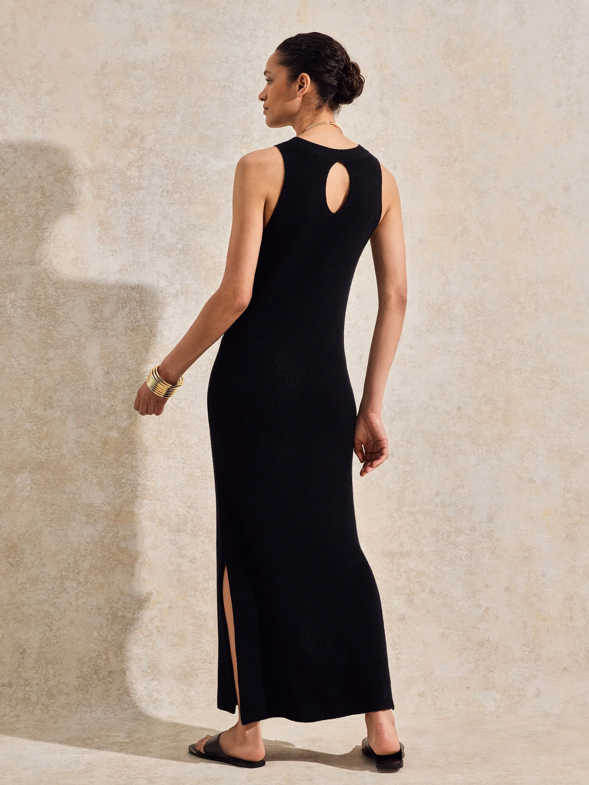 Black Knitted Maxi Dress