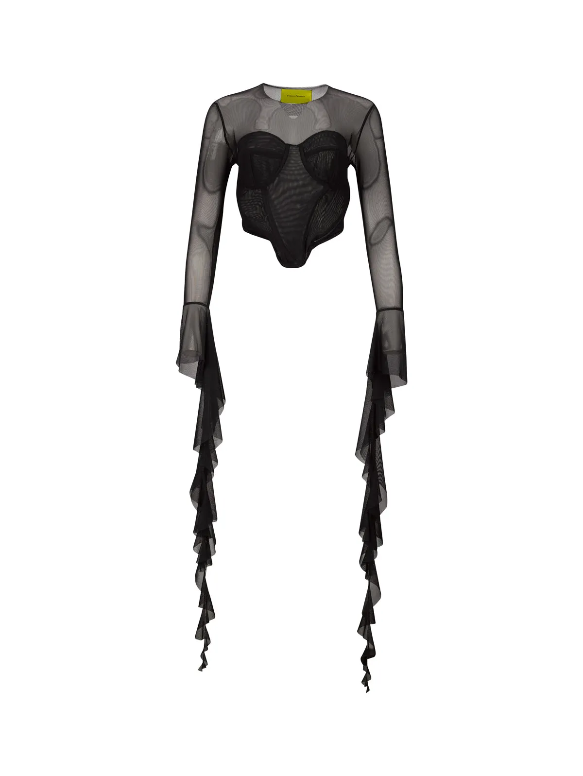 BLACK MESH CORSET TOP