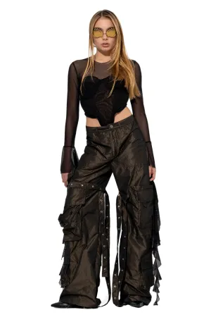 BLACK MESH CORSET TOP