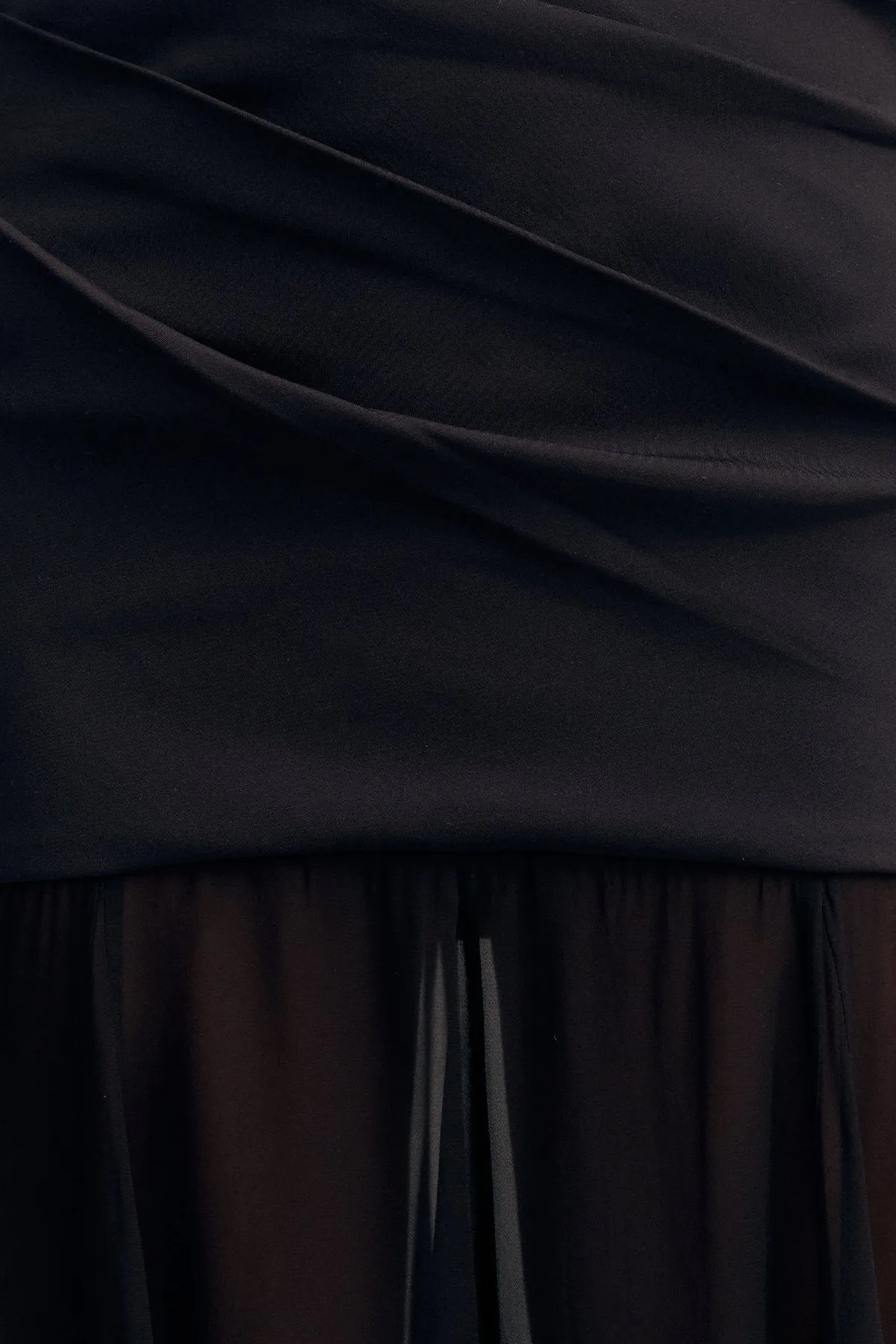 BLAINEY OPEN BACK DRAPED MAXI DRESS - BLACK