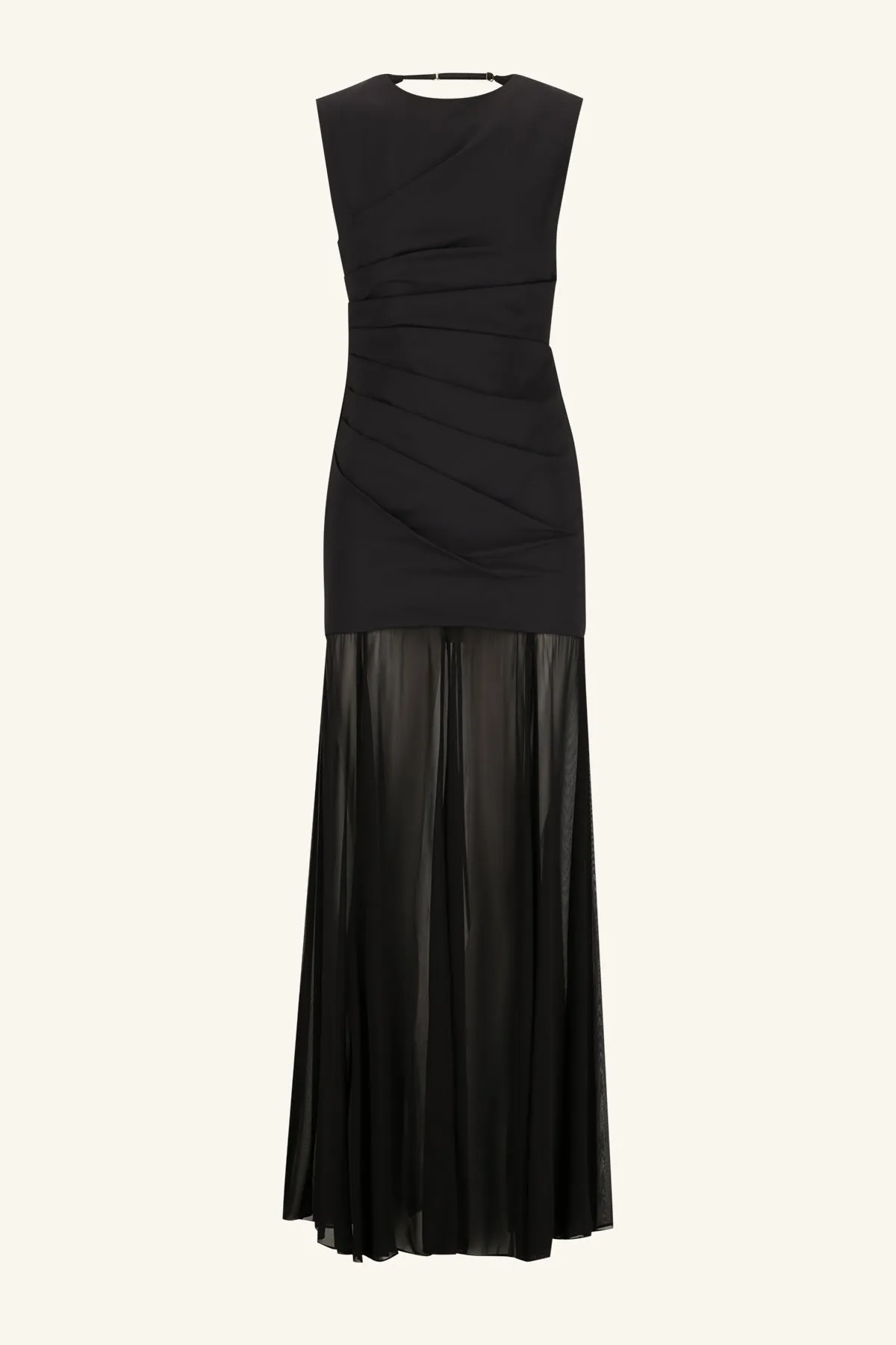 BLAINEY OPEN BACK DRAPED MAXI DRESS - BLACK
