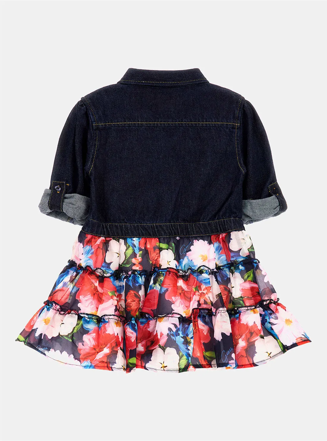 Blue Denim Flower Print Dress (2-7)