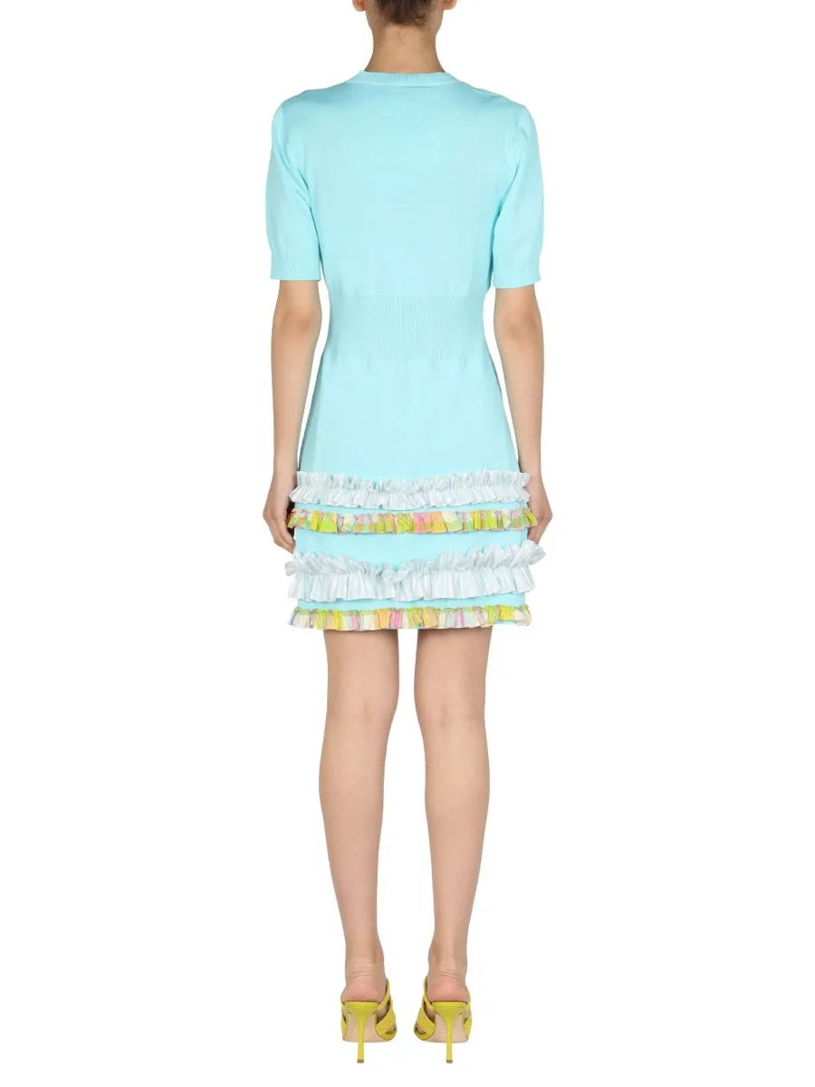 Boutique Moschino V-Neck Ruffled Dress