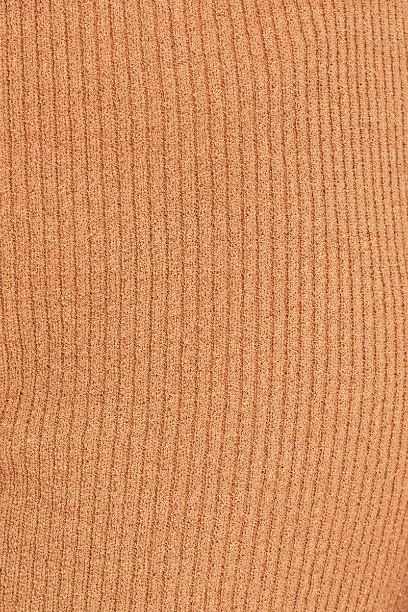 Brown Knit Shorts