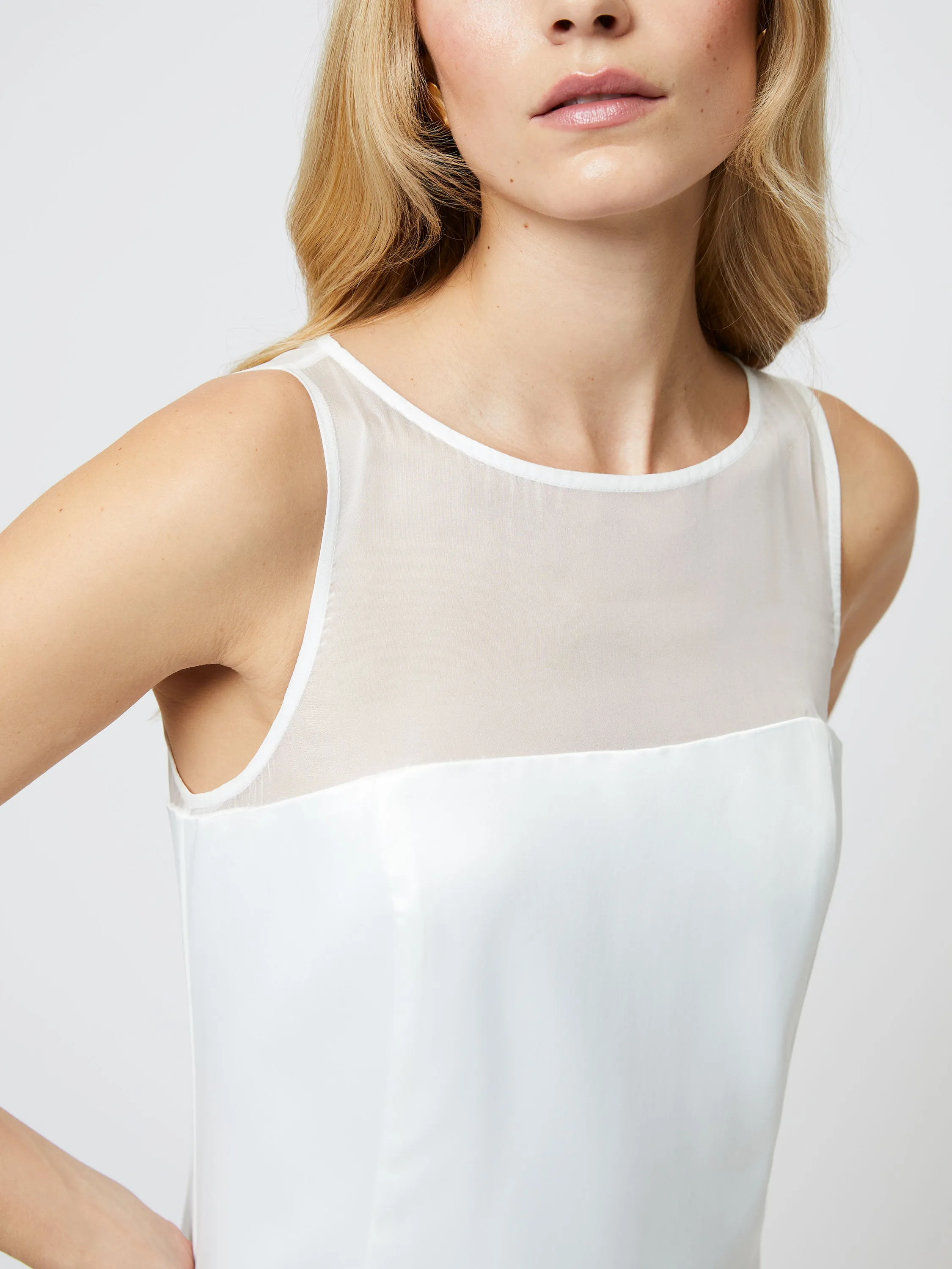 Carey Satin Slash Neck Mini Dress