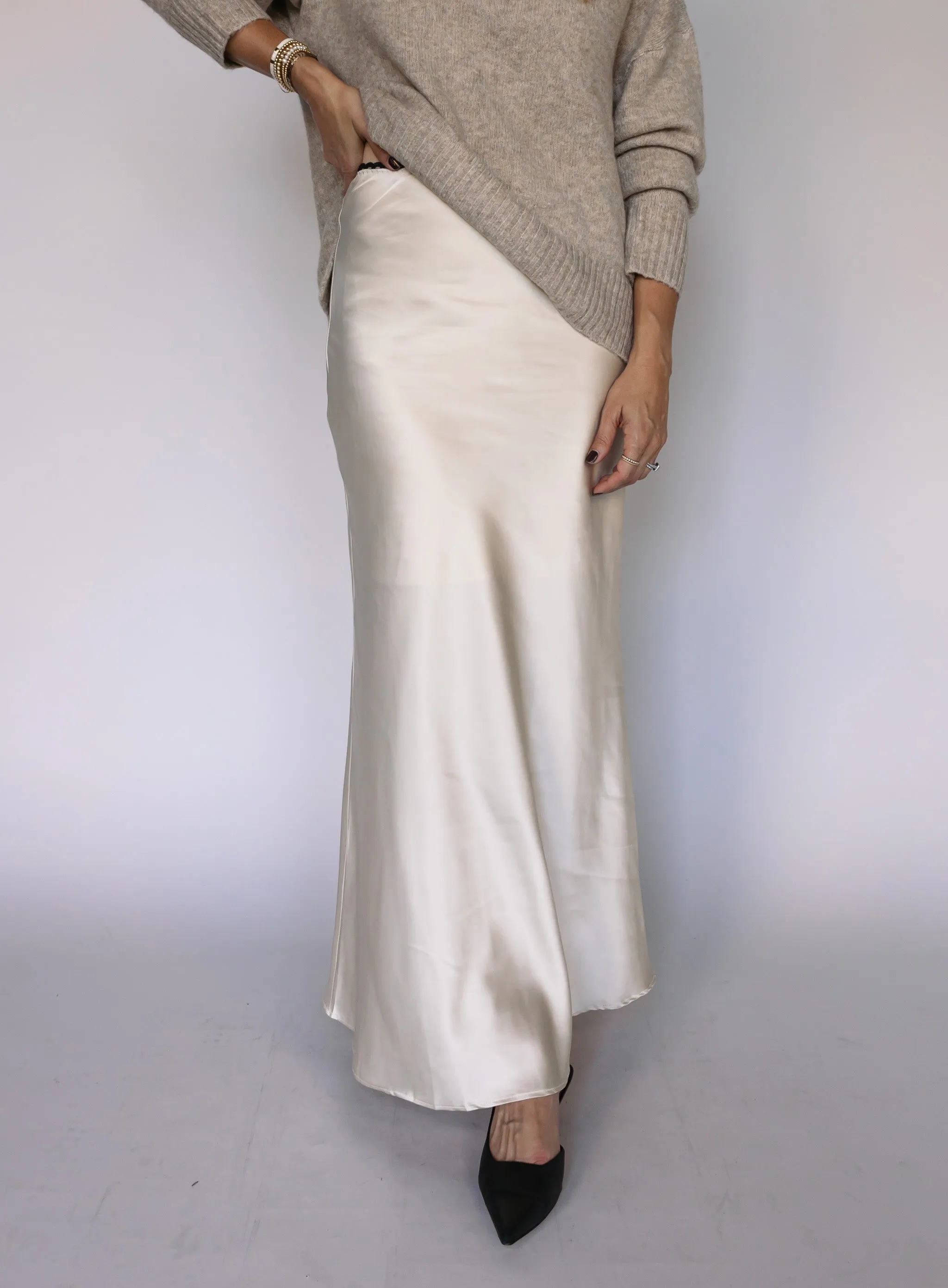 Carol Satin Maxi Skirt - Final Sale