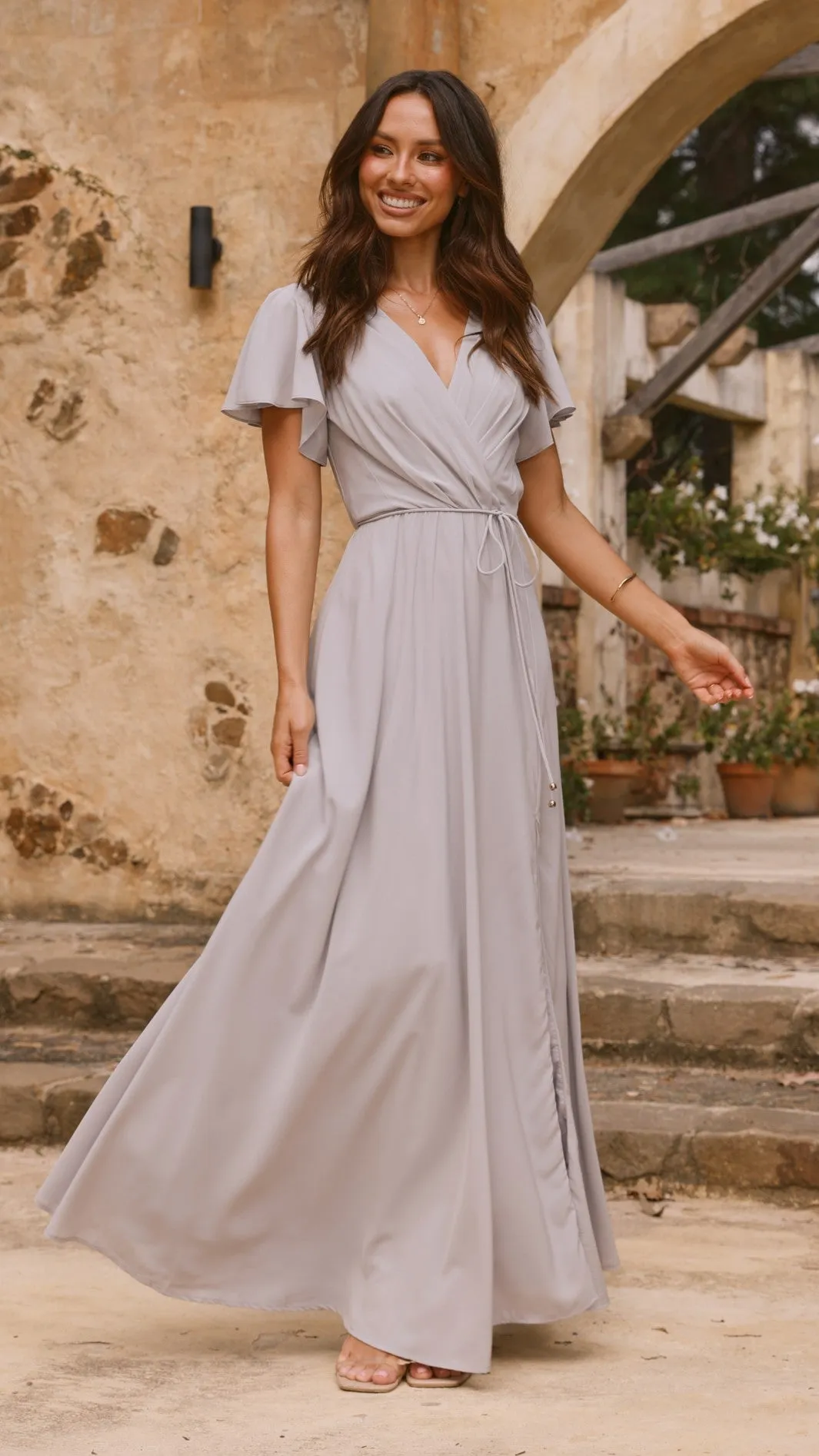 Charlize Maxi Dress - Light Grey