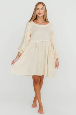 Claudia Dress with Keyhole Back in Cream