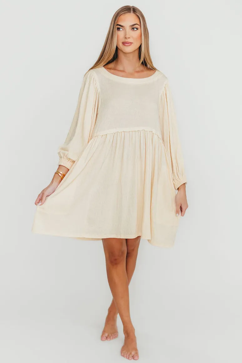 Claudia Dress with Keyhole Back in Cream