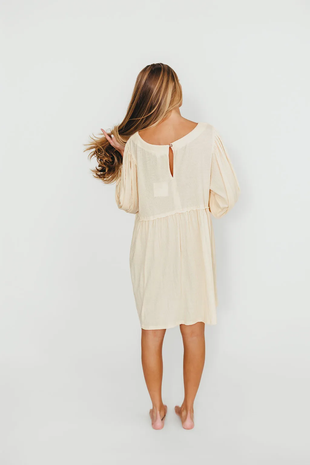 Claudia Dress with Keyhole Back in Cream