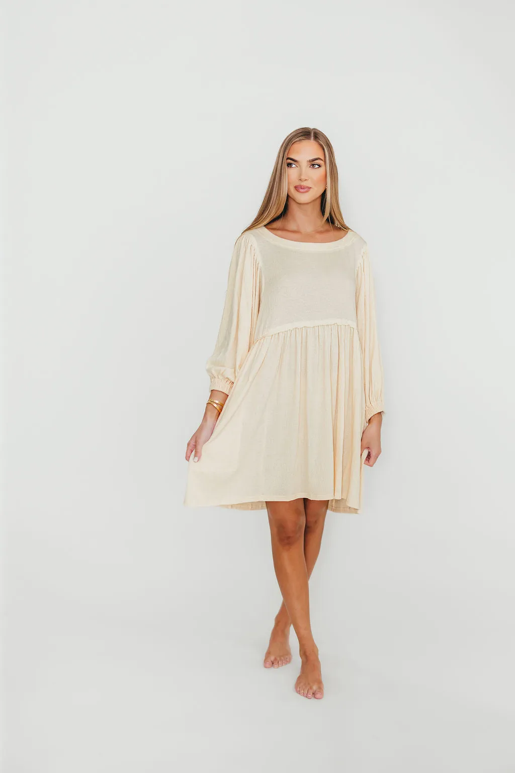 Claudia Dress with Keyhole Back in Cream