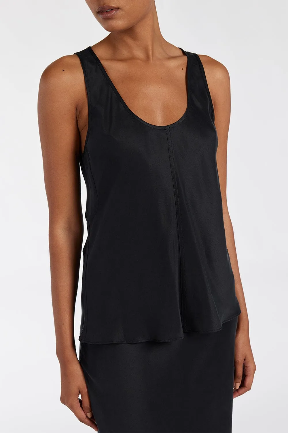 COLETTE BLACK SILK CAMI TOP
